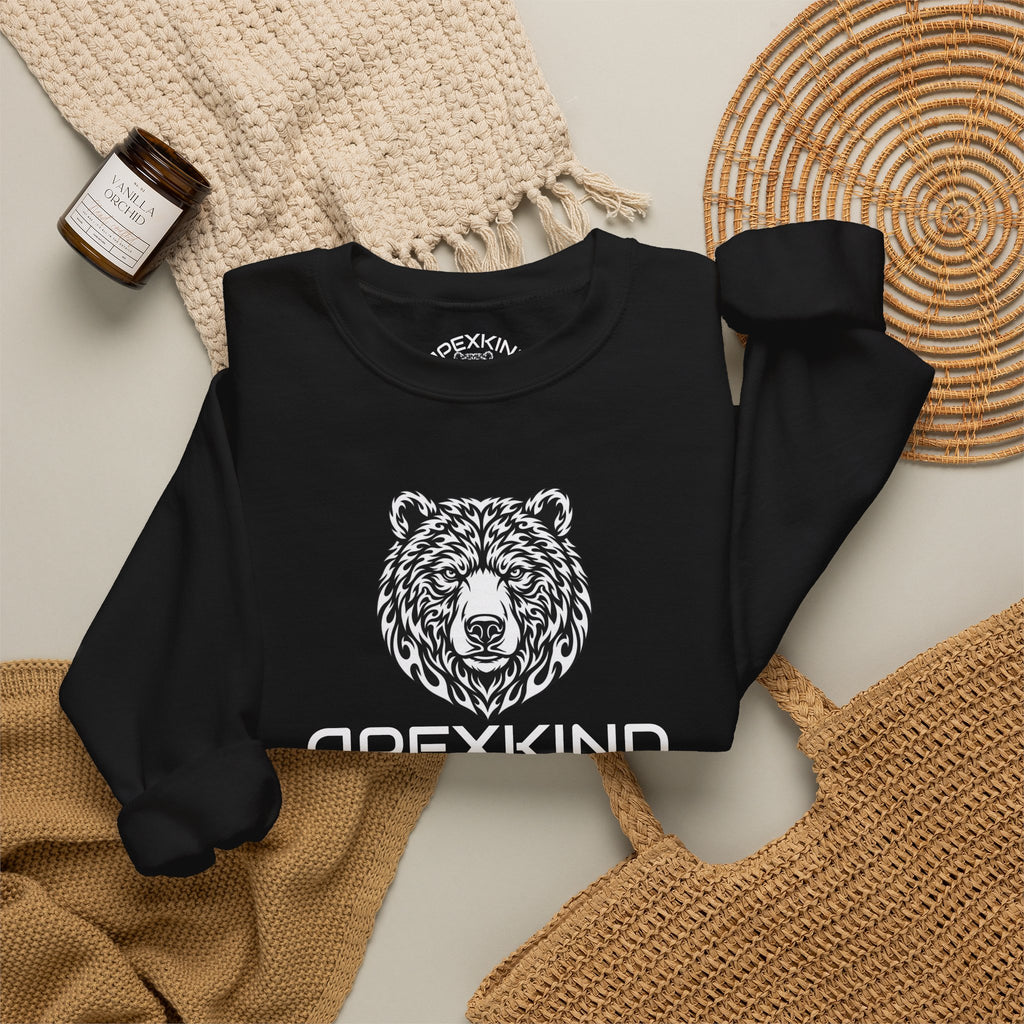 Grizzly Logo Crewneck Sweatshirt — APEXKIND "Walk Wild Live Sharp" Graphic