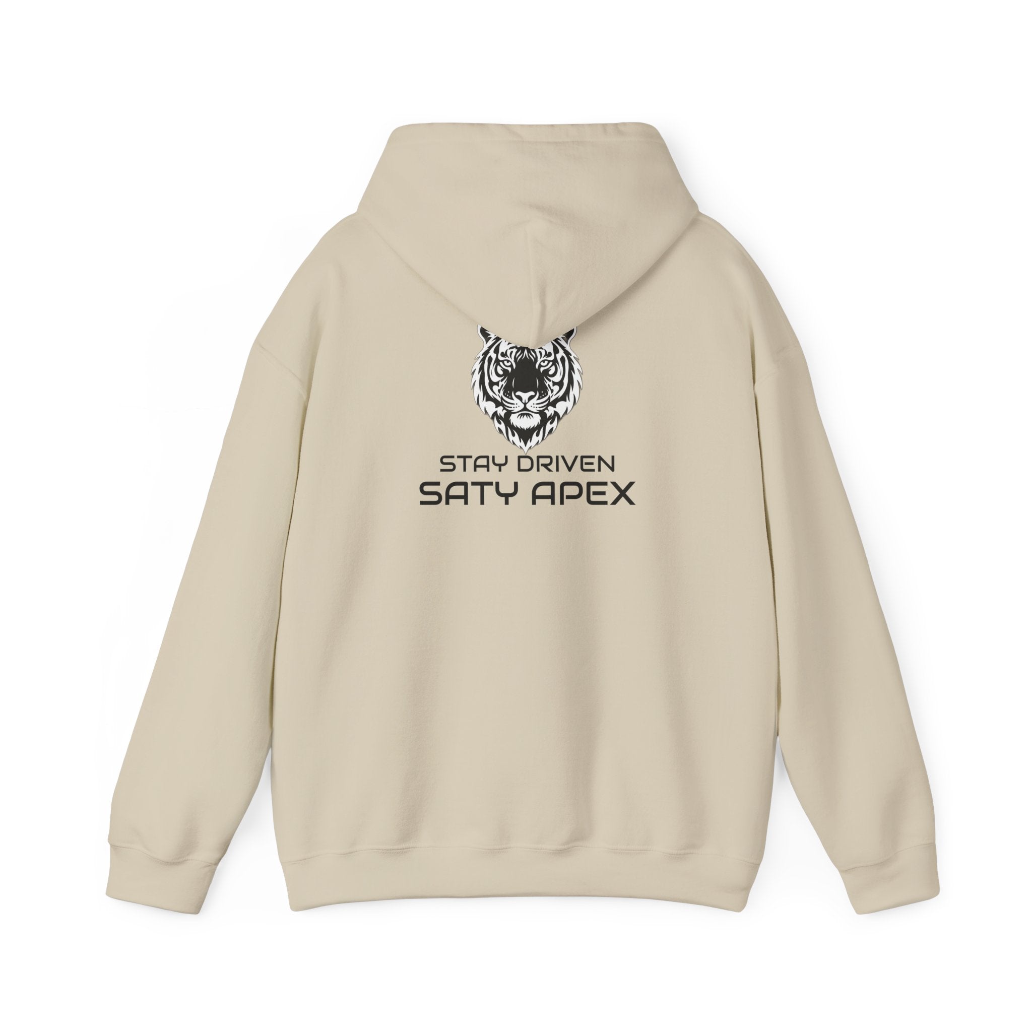 ApexKind Tiger Logo Hoodie — 'Stay Driven, Saty Apex' Streetwear Pullover
