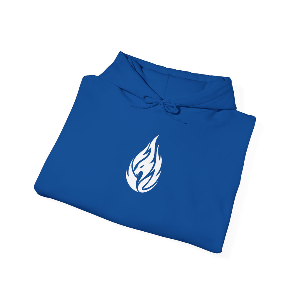 FERAL FLAME  Hoodie — Bold Flame Logo Pullover with Sleeve Text