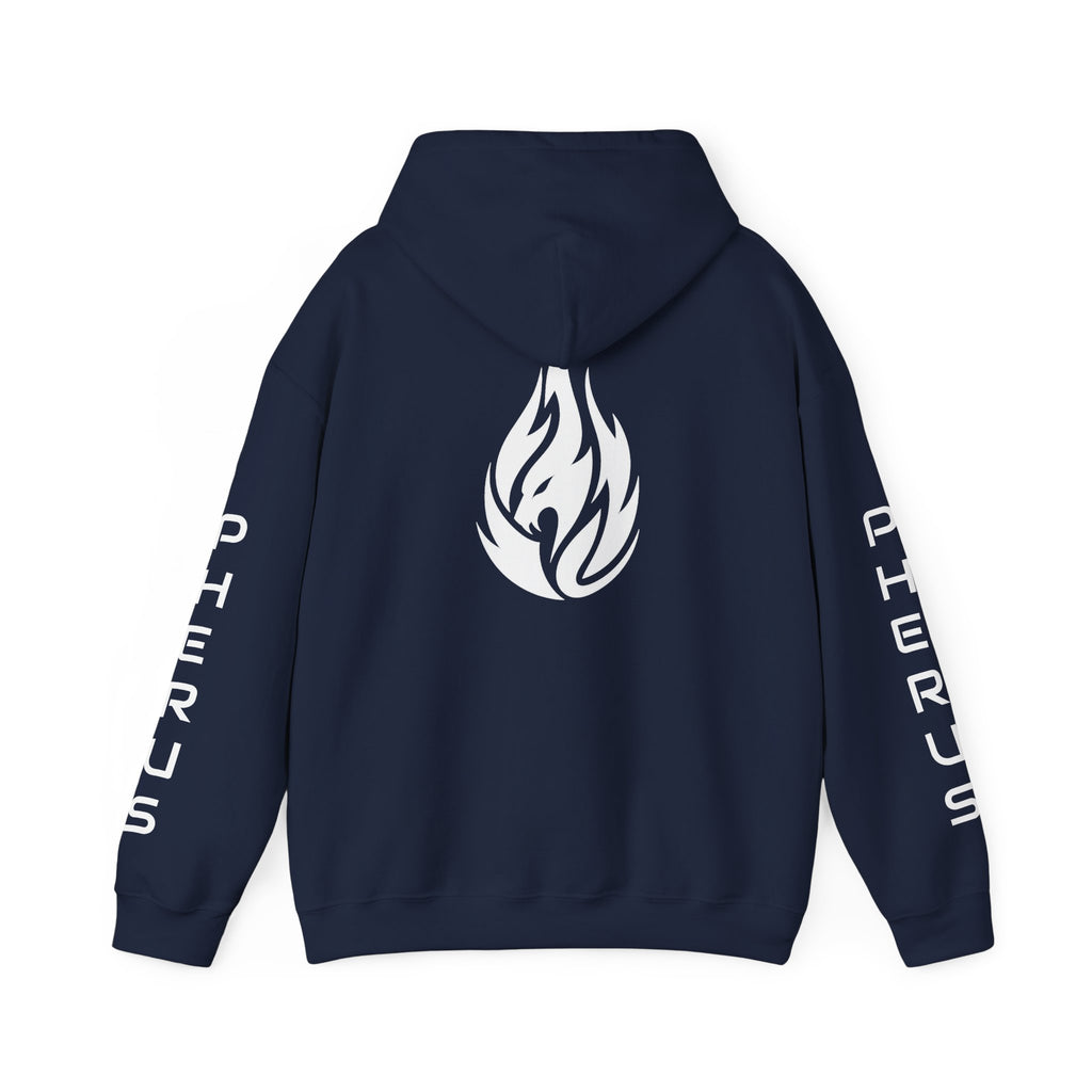 FERAL FLAME  Hoodie — Bold Flame Logo Pullover with Sleeve Text