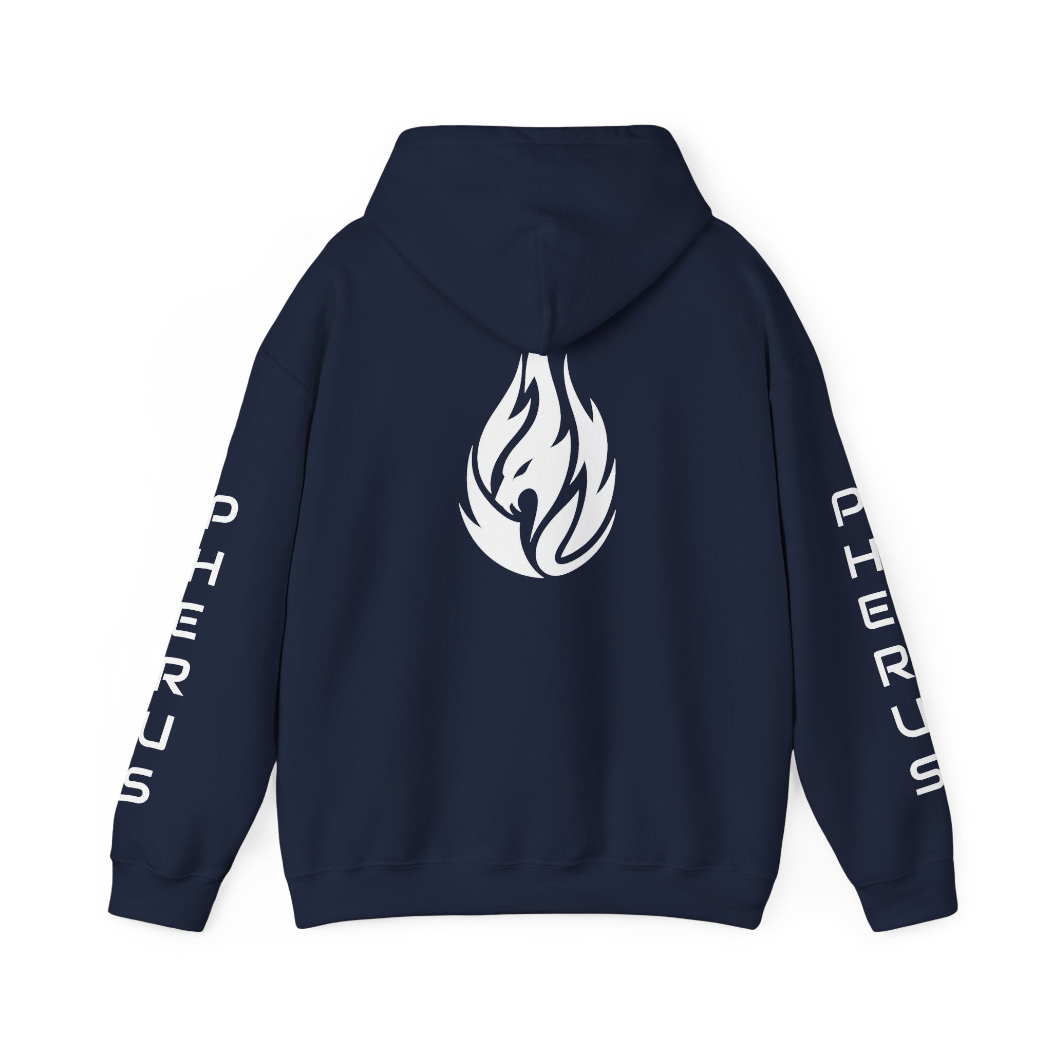 FERAL FLAME  Hoodie — Bold Flame Logo Pullover with Sleeve Text