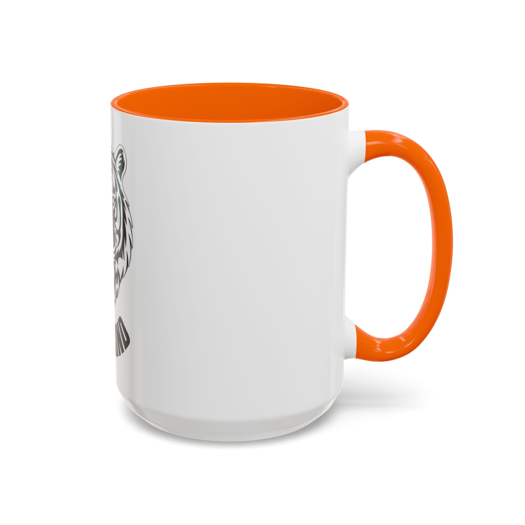 Tiger Head Accent Coffee Mug — Monochrome Tribal Tiger Face Ceramic Cup (11/15oz)