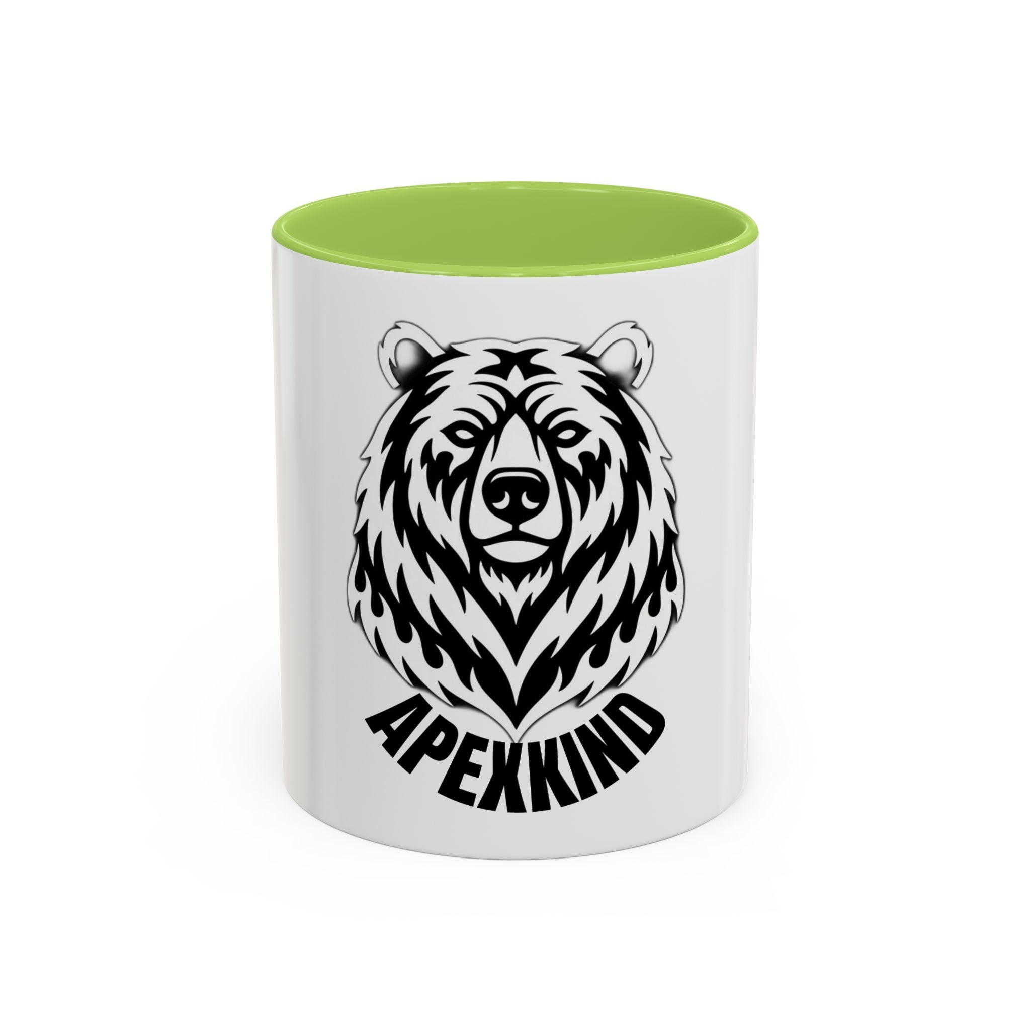 Bear Head Coffee Mug — Monochrome Tribal Bear Accent Mug