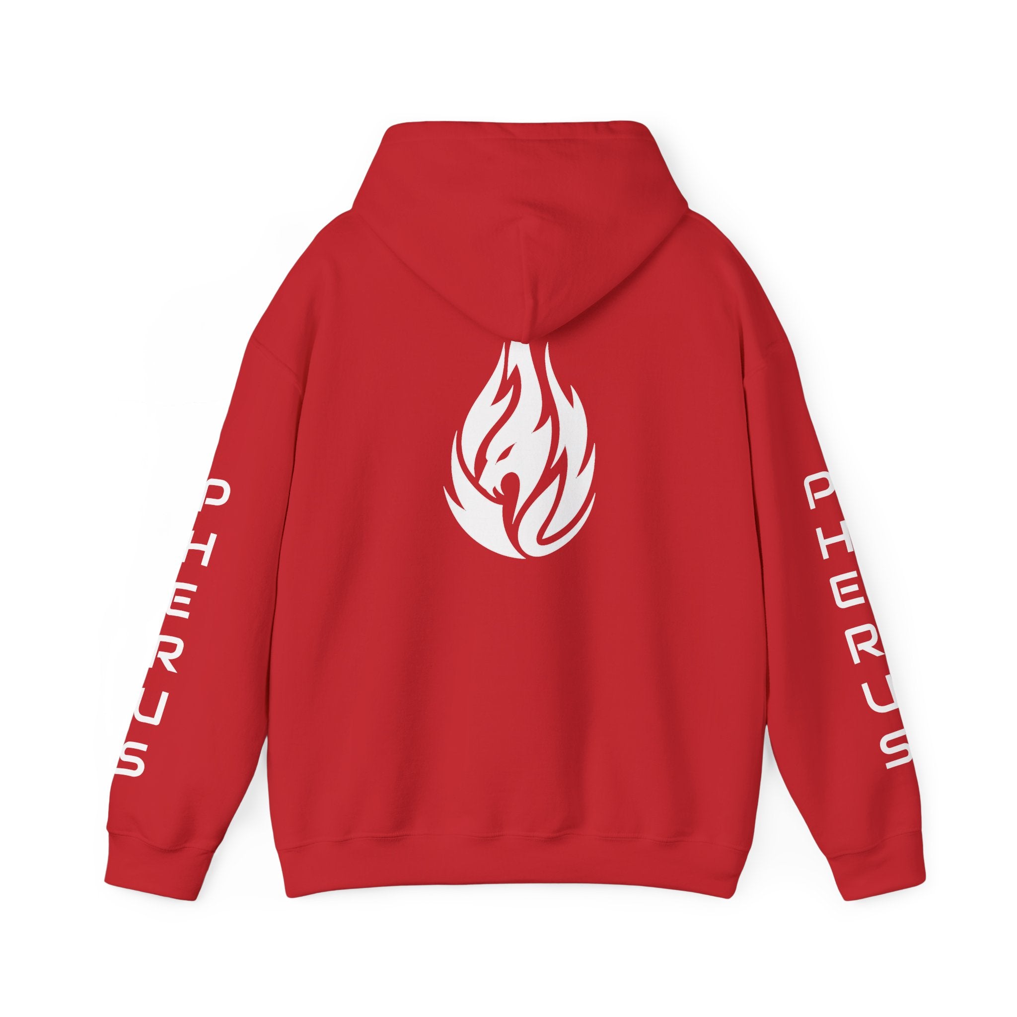 FERAL FLAME  Hoodie — Bold Flame Logo Pullover with Sleeve Text