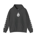 FERAL FLAME  Hoodie — Bold Flame Logo Pullover with Sleeve Text