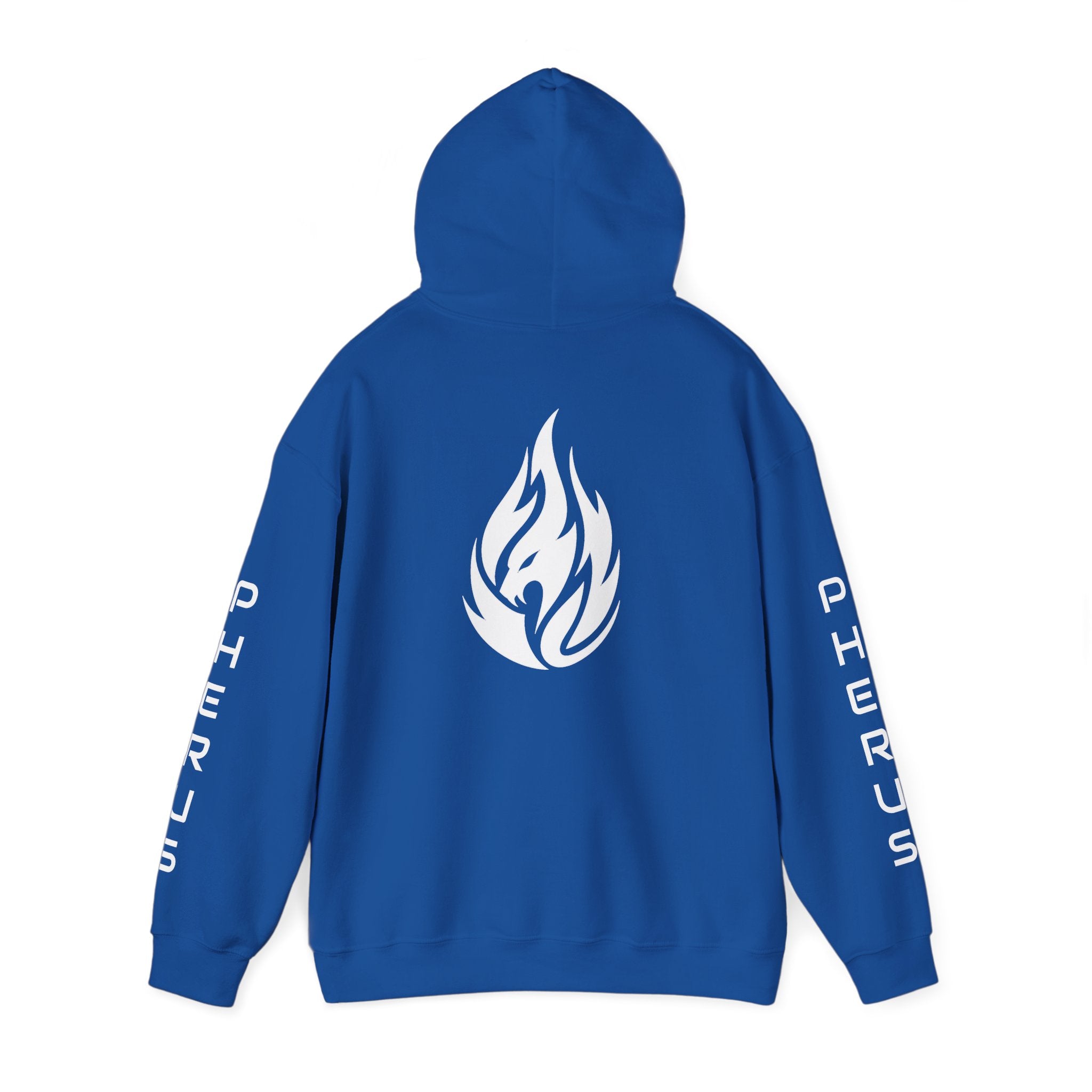 FERAL FLAME  Hoodie — Bold Flame Logo Pullover with Sleeve Text