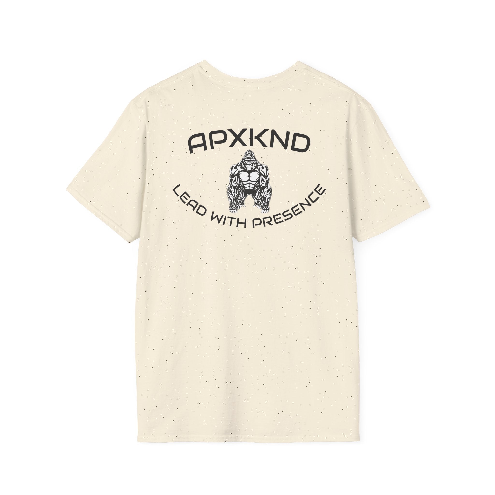 Apexkind Lead With Presence Gorilla Graphic T-Shirt – Unisex 100% Cotton Streetwear Tee, Whitec