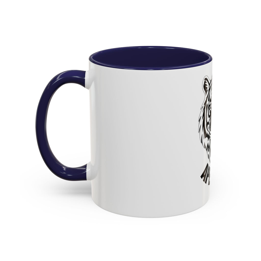Tiger Head Accent Coffee Mug — Monochrome Tribal Tiger Face Ceramic Cup (11/15oz)