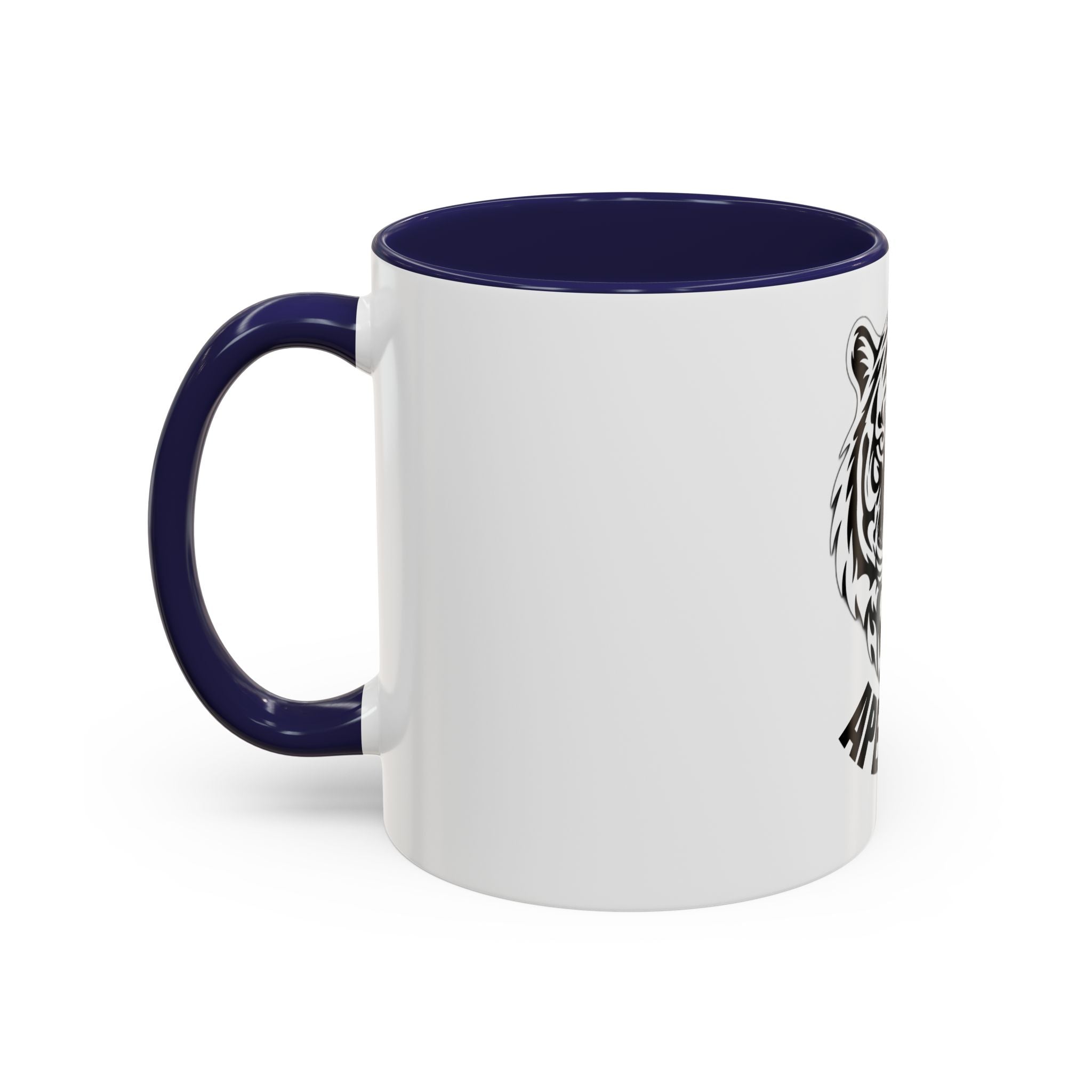 Tiger Head Accent Coffee Mug — Monochrome Tribal Tiger Face Ceramic Cup (11/15oz)