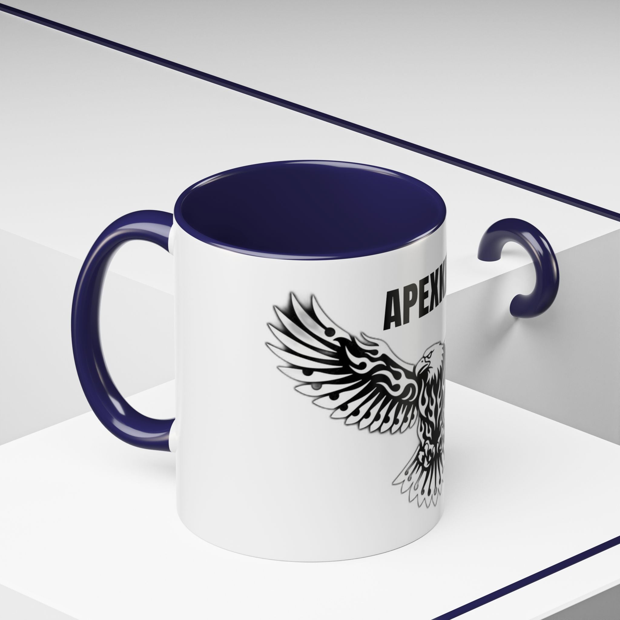 Tribal Eagle Accent Coffee Mug — Black Interior & Handle (11/15 oz)