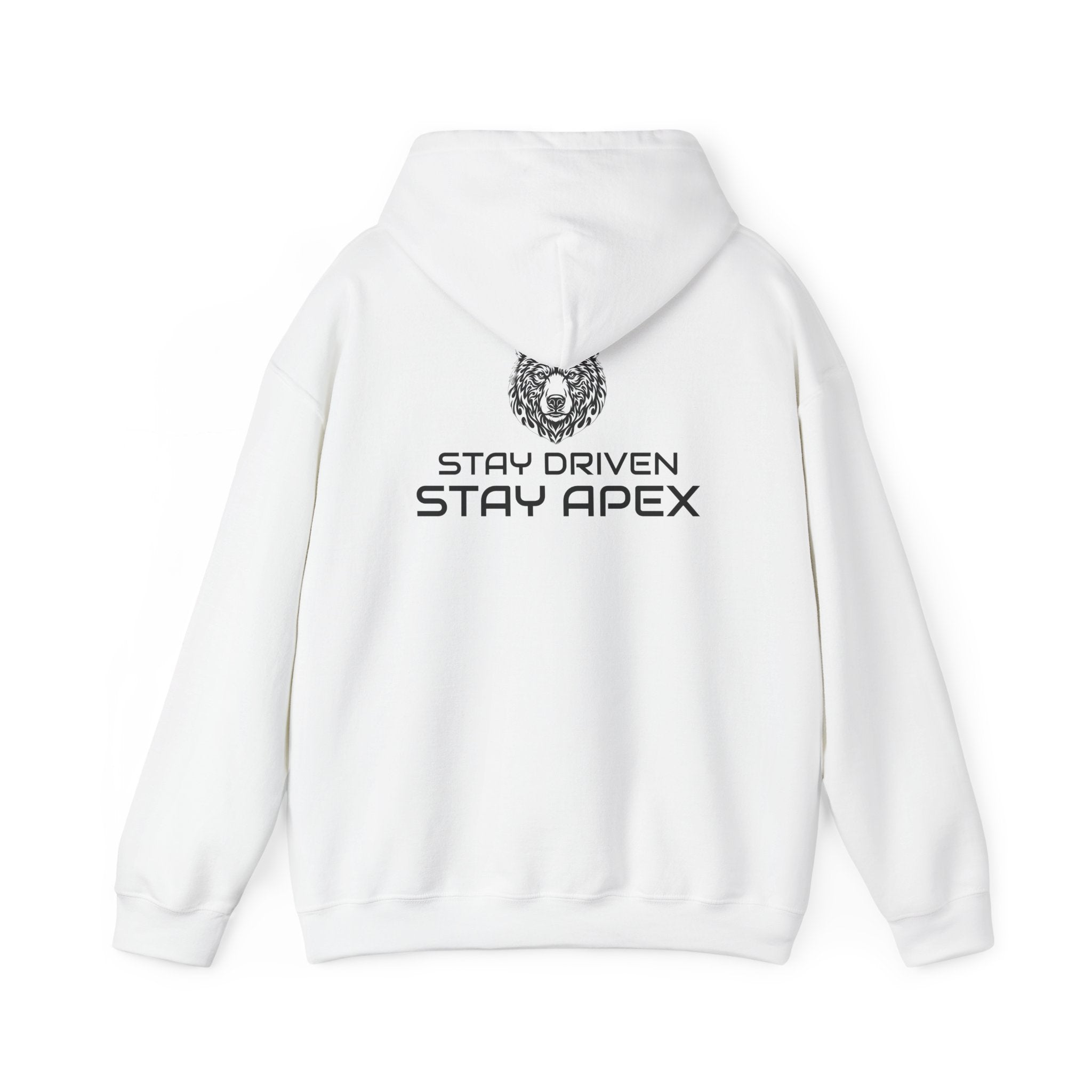 ApexKind Bear Hoodie — "Stay Driven Stay Apex" Motivational Pullover