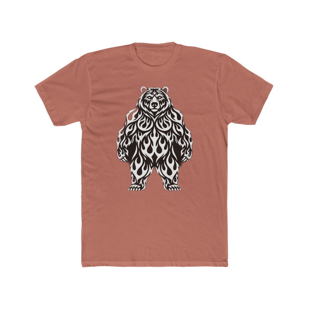 Flame Bear Graphic Tee — Tribal-Inspired Black Bear T-Shirt