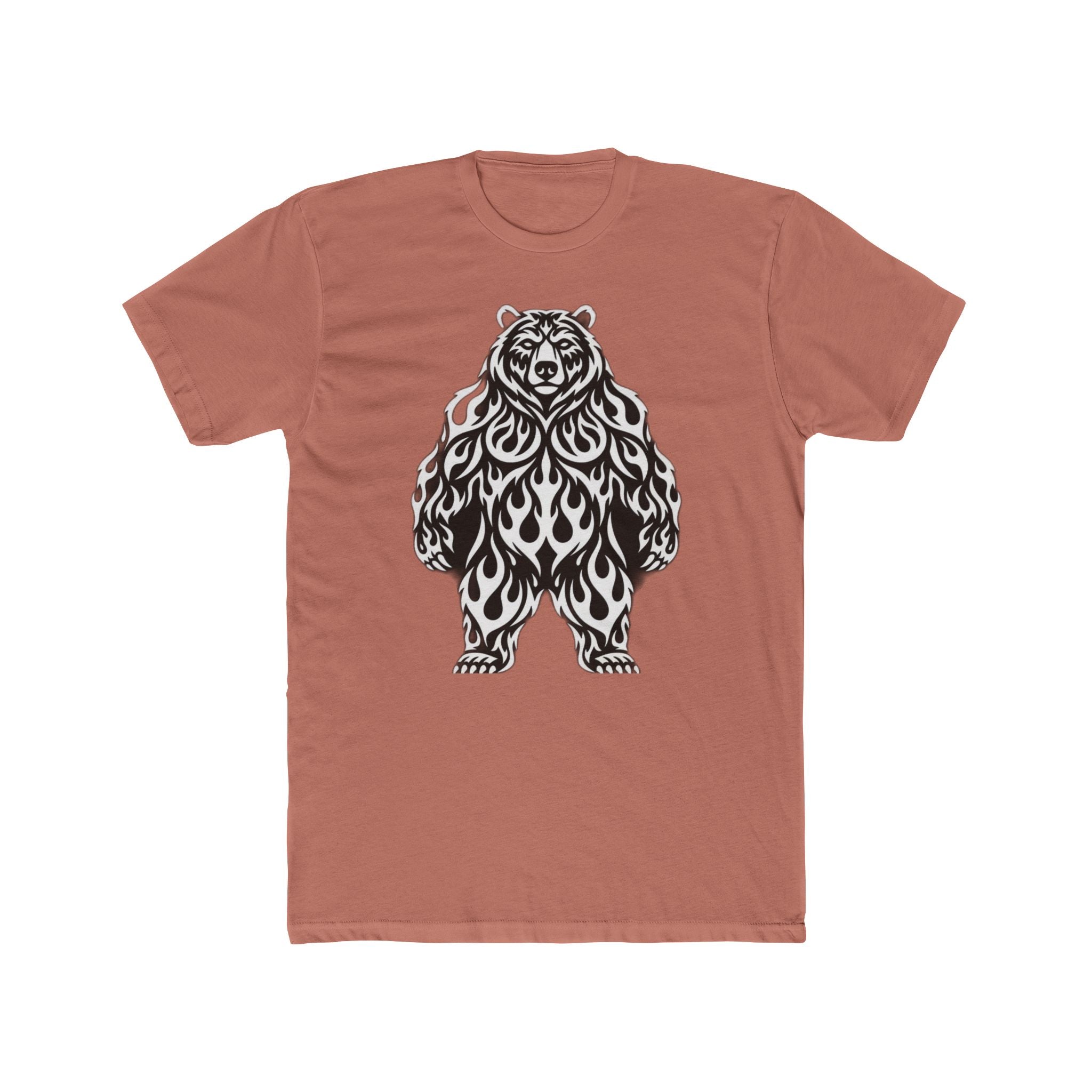 Flame Bear Graphic Tee — Tribal-Inspired Black Bear T-Shirt