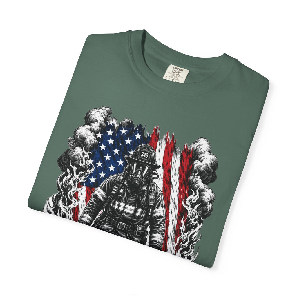Firefighter American Flag T-Shirt — Brave Firefighter Graphic Tee
