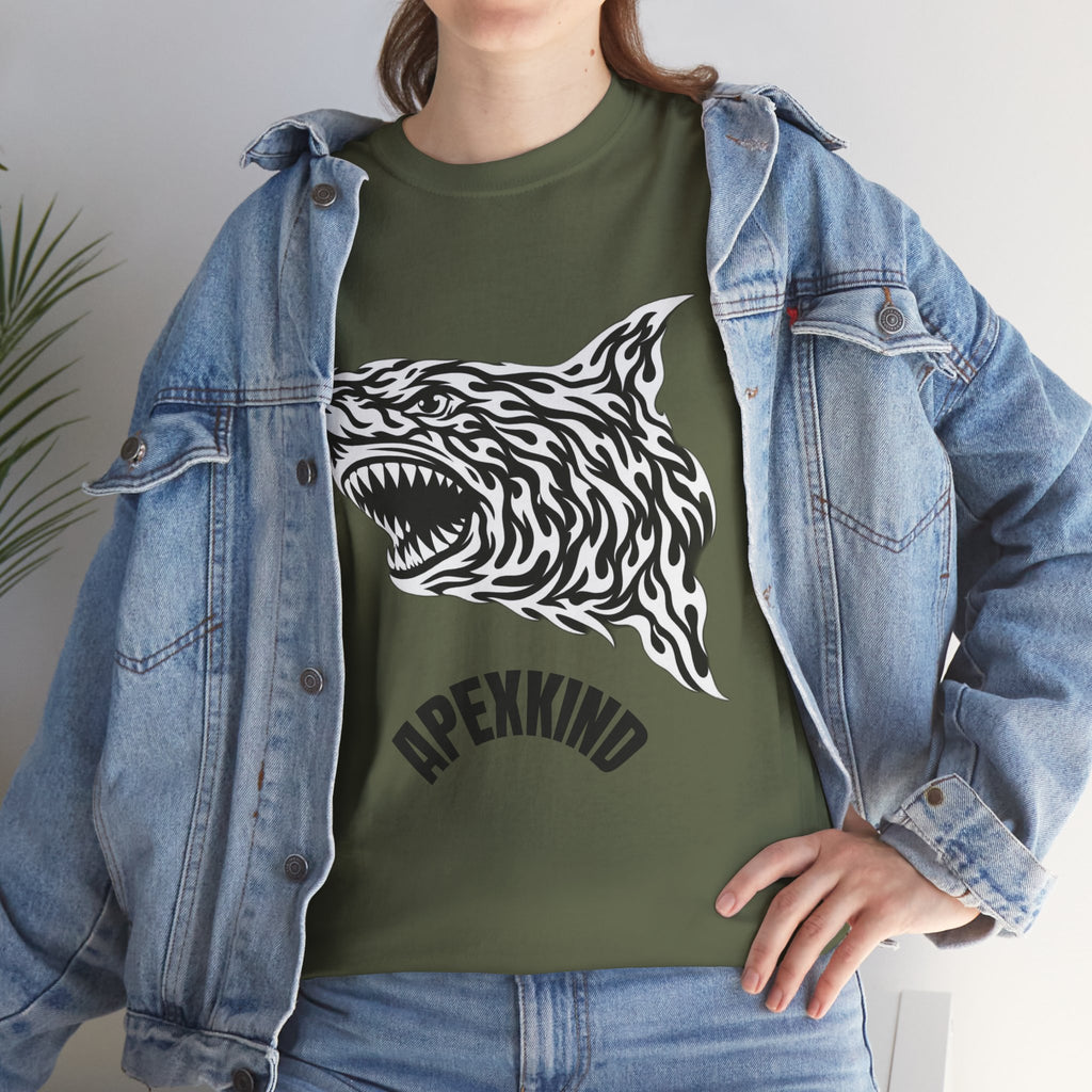 Tribal Flame Shark T-Shirt | Apex Predator Graphic Te