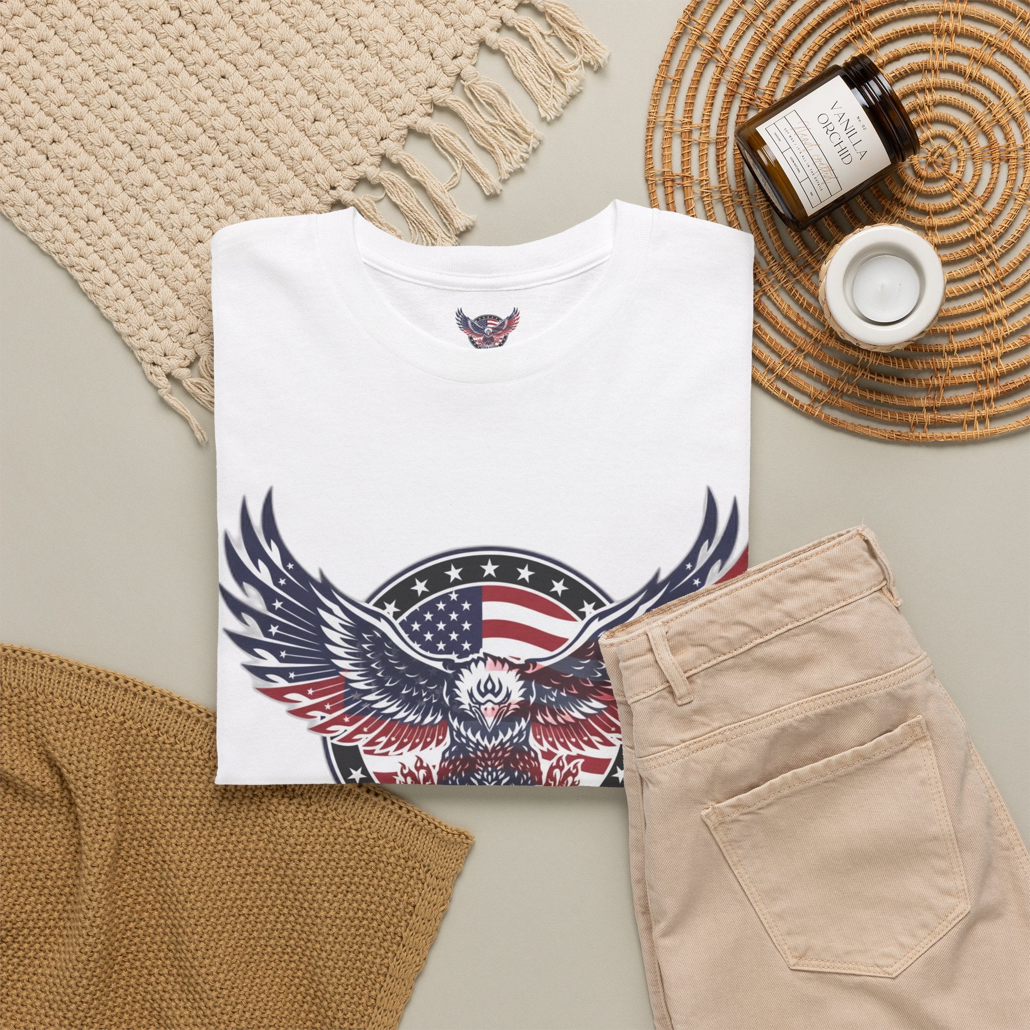 Patriotic Eagle Tee – 'ApexKind' American Flag Graphic Shirt