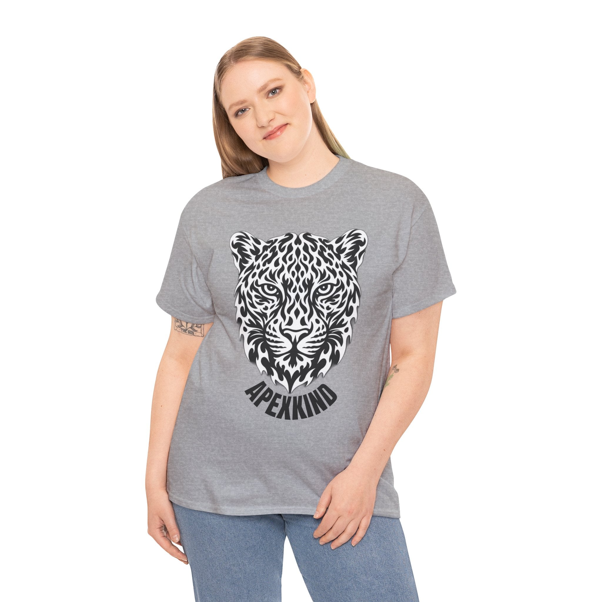 JAGUAR Head Graphic Tee — 'APEXKIND' Tribal Animal T-Shirt