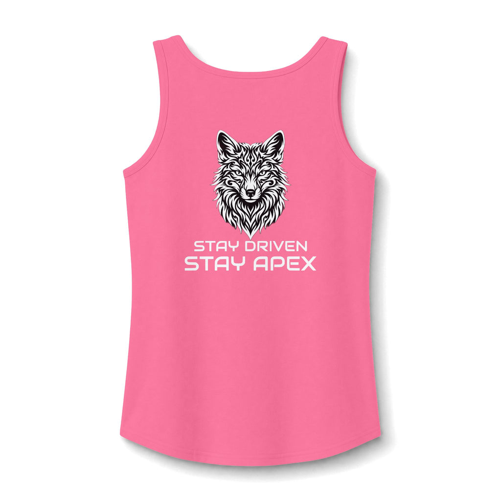 ApexKind Wolf Tank Top — "Stay Driven Stay Apex" Women's Cotton Tank