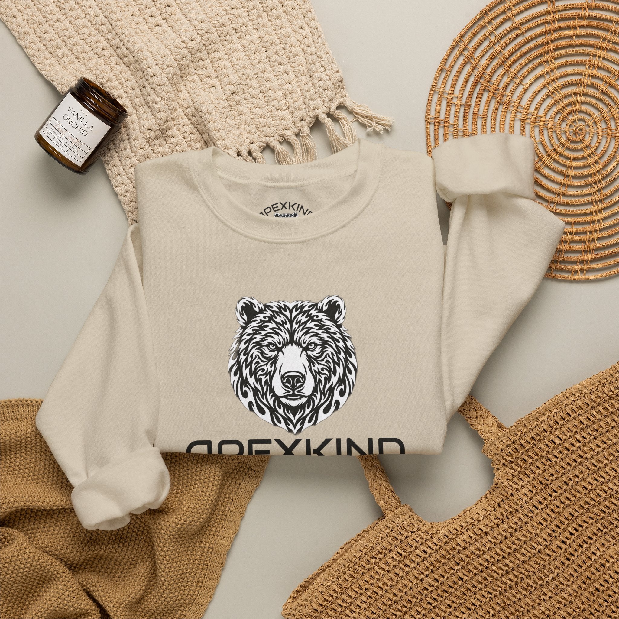 Bear Logo Sweatshirt — ApexKind "Walk Wild, Live Sharp" Crewneck