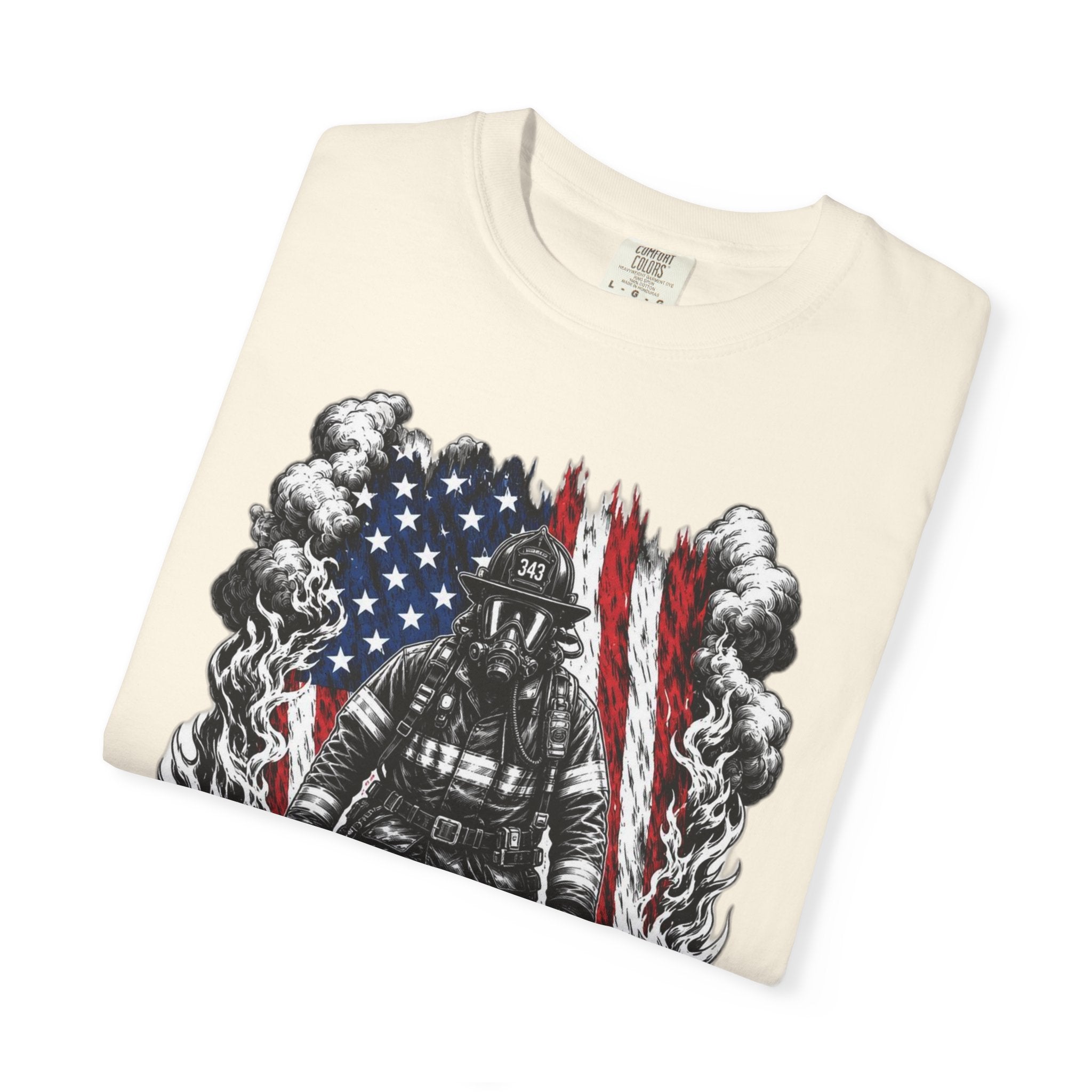 Firefighter American Flag T-Shirt — Brave Firefighter Graphic Tee