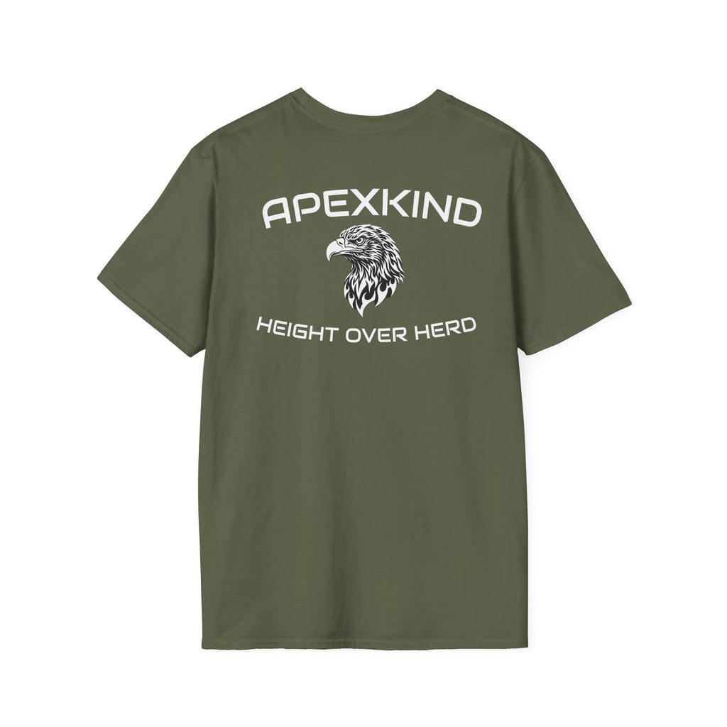 Apexkind Height Over Herd Eagle Graphic T-Shirt – Unisex 100% Cotton Streetwear Tee, White