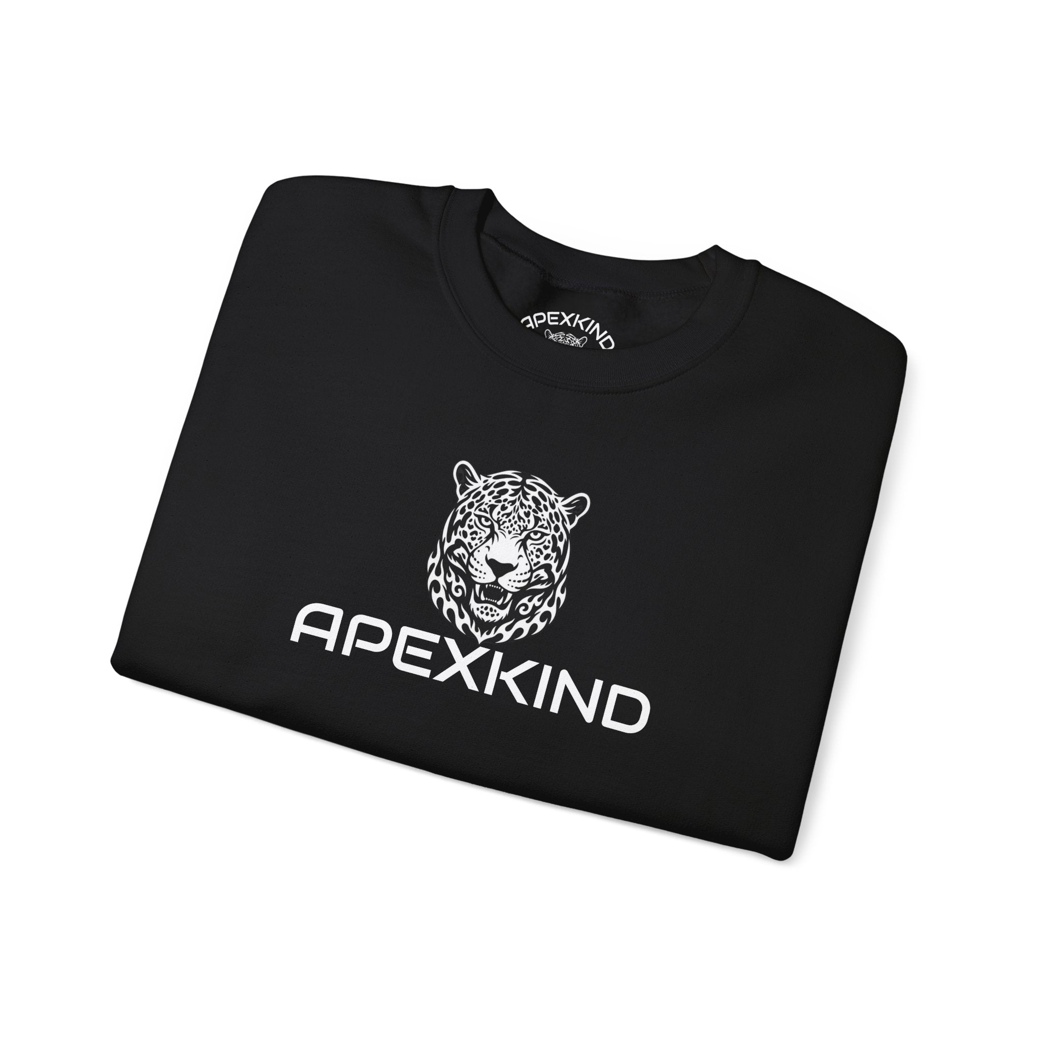 ApexKind Leopard Crewneck Sweatshirt — "Walk Wild, Live Sharp" Graphic